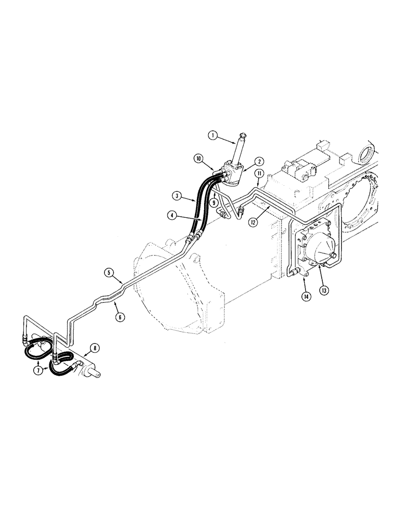 Схема запчастей Case IH 595 - (1-16) - PICTORIAL INDEX, POWER STEERING SYSTEM, 2 WHEEL DRIVE TRACTOR W/O CAB, W/O 2 SPEED POWER SHIFT (00) - PICTORIAL INDEX