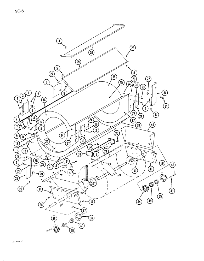 Схема запчастей Case IH 1640 - (9C-06) - CLEANING FAN AND SHIELDS (15) - BEATER & CLEANING FANS