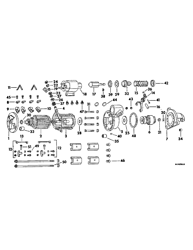 Схема запчастей Case IH 4166 - (08-13) - ELECTRICAL, CRANKING MOTOR, DELCO REMY, 4166 WITH SERIAL NO. 12231 AND BELOW (06) - ELECTRICAL