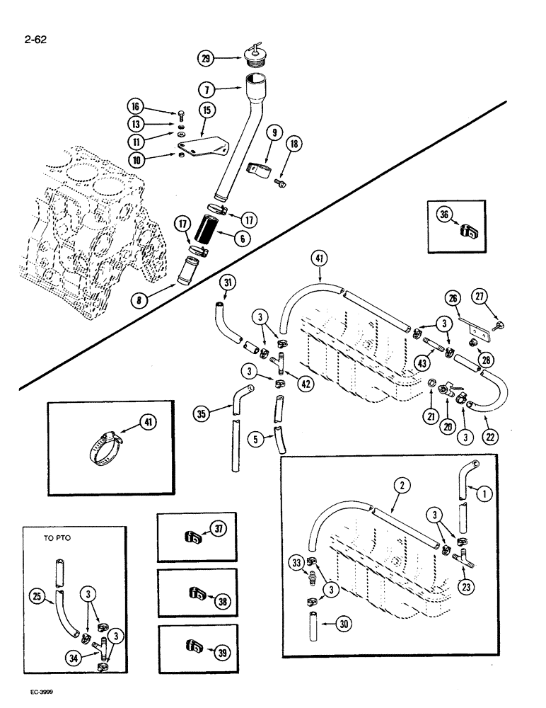 Схема запчастей Case IH 1680 - (2-062) - ENGINE ATTACHING PARTS, 6TA-830 ENGINE (01) - ENGINE