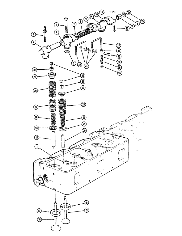 Схема запчастей Case IH 2870 - (042) - VALVE MECHANISM, 674 CUBIC INCH DIESEL ENGINE (02) - ENGINE