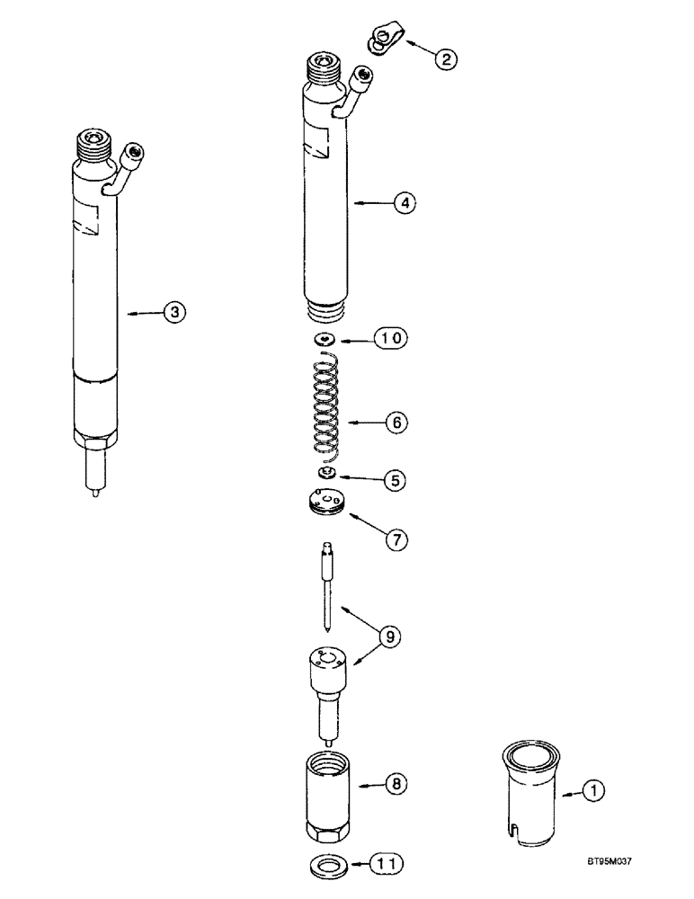 Схема запчастей Case IH 2188 - (3-09A) - FUEL INJECTION NOZZLE, 6TA-830 EMISSIONS CERTIFIED ENGINE, P.I.N. JJC0191483 AND AFTER (02) - FUEL SYSTEM