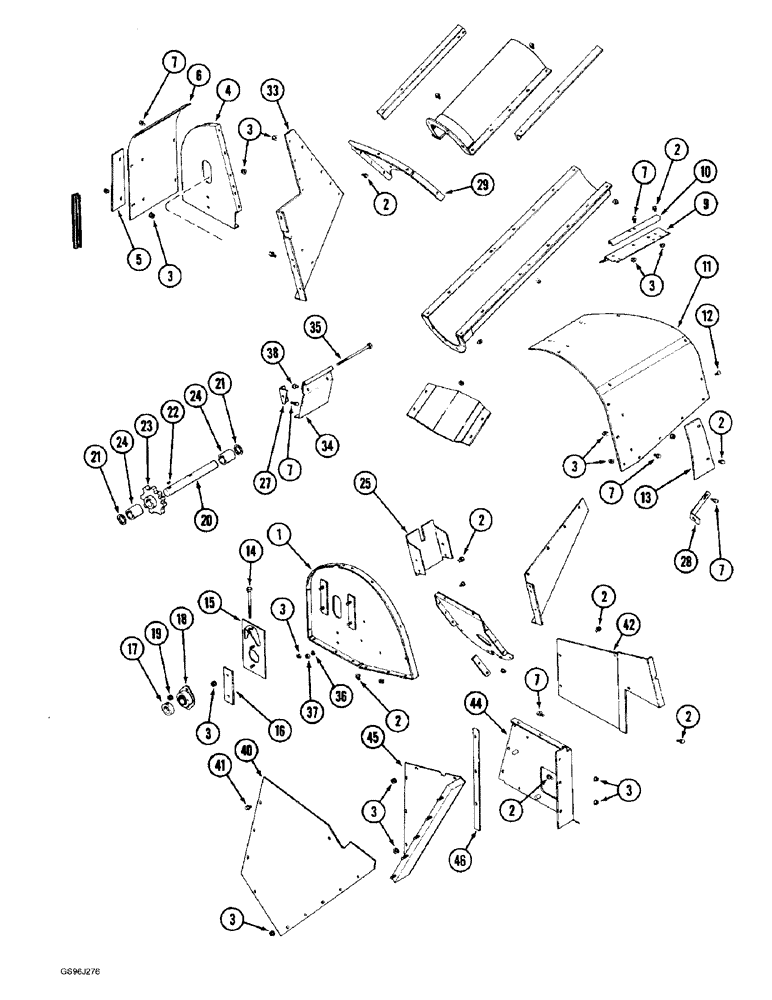 Схема запчастей Case IH 1660 - (9D-12) - INCLINED GRAIN ELEVATOR HEAD (16) - GRAIN ELEVATORS & AUGERS