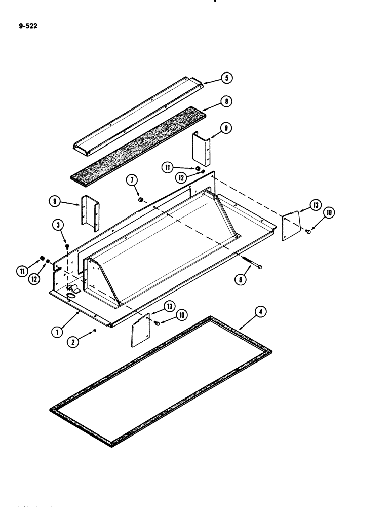 Схема запчастей Case IH 2294 - (9-522) - CAB, PLENUM, PRIOR TO CAB SERIAL NUMBER 12107380 (09) - CHASSIS/ATTACHMENTS