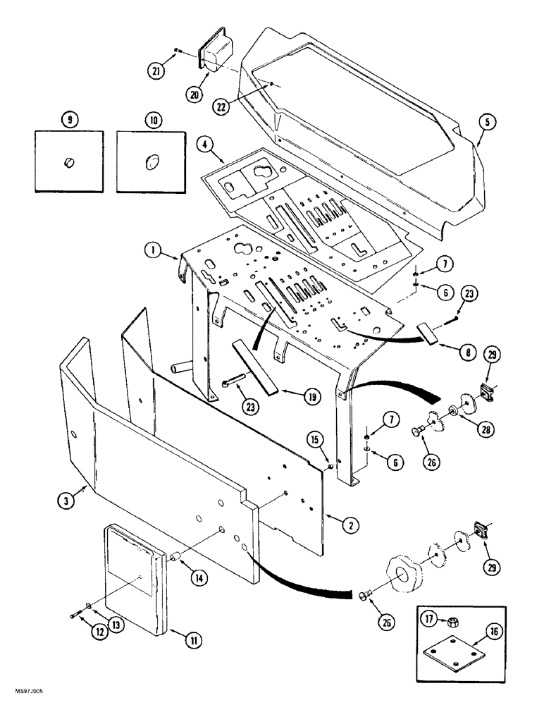 Схема запчастей Case IH 9380 QUADTRAC - (9-048) - CAB CONTROL CONSOLE (09) - CHASSIS/ATTACHMENTS