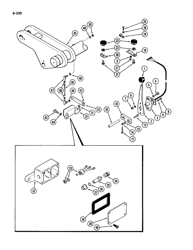 Схема запчастей Case IH 4994 - (8-330) - HITCH CONTROLS (08) - HYDRAULICS