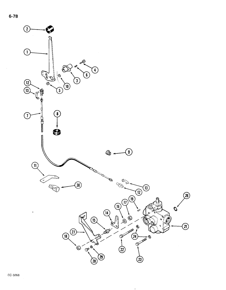 Схема запчастей Case IH 1896 - (6-78) - PTO CONTROL LINKAGE (06) - POWER TRAIN