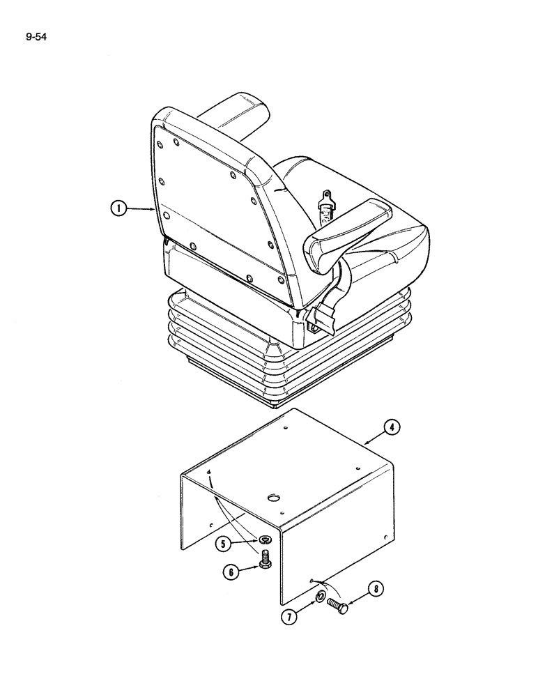 Схема запчастей Case IH 3594 - (9-054) - CLOTH SEAT, AIR SUSPENSION (09) - CHASSIS/ATTACHMENTS