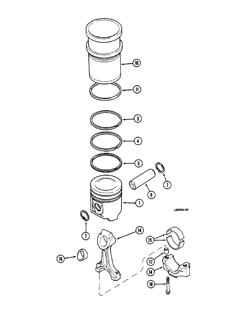 Схема запчастей Case IH 9150 - (2-60) - PISTON AND ENGINE, L-10 ENGINE (02) - ENGINE