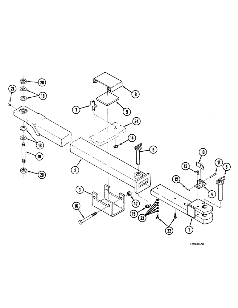 Схема запчастей Case IH 9150 - (9-010) - DRAWBAR, EXTENDABLE (09) - CHASSIS/ATTACHMENTS