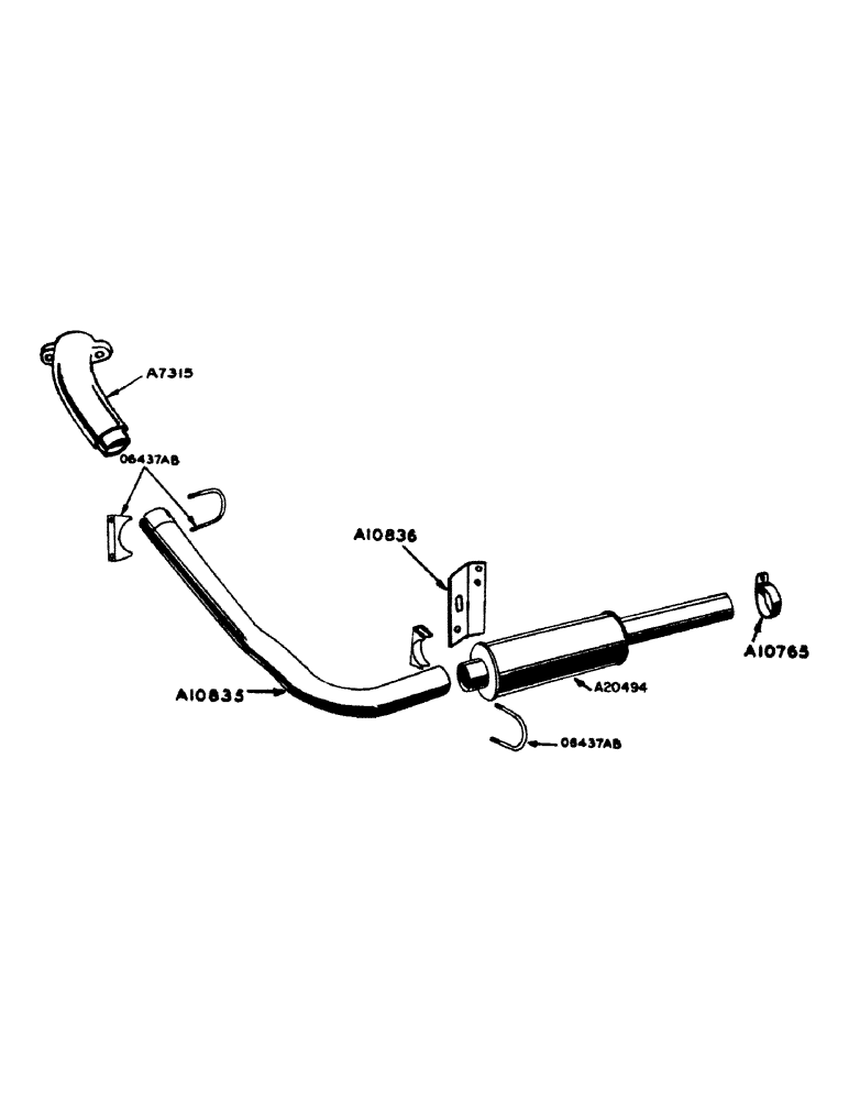 Схема запчастей Case IH 700 - (057) - POWRCEL DIESEL ENGINE, MUFFLER FOR ORCHARD TRACTORS (02) - ENGINE