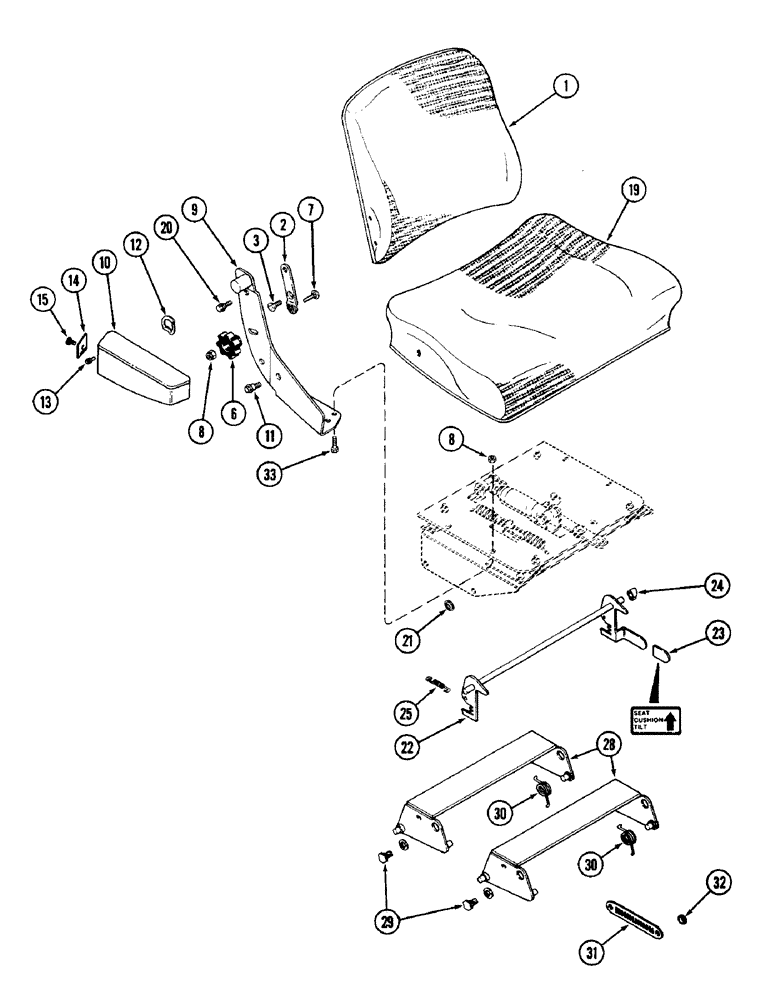 Схема запчастей Case IH 4690 - (9-381C) - SEAT, CLOTH WITH ISOLATOR ATTACHMENT (09) - CHASSIS/ATTACHMENTS