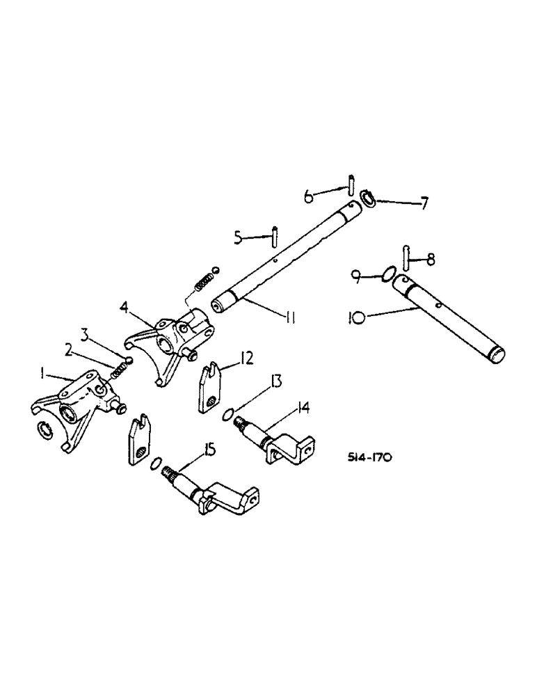 Схема запчастей Case IH 2400 - (07-73) - GEAR SHIFT MECHANISM, RANGE TRANSMISSION (04) - Drive Train