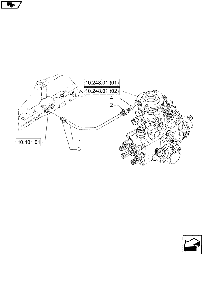 Схема запчастей Case IH P70 - (10.218.02) - INJECTION EQUIPMENT - PIPING (10) - ENGINE