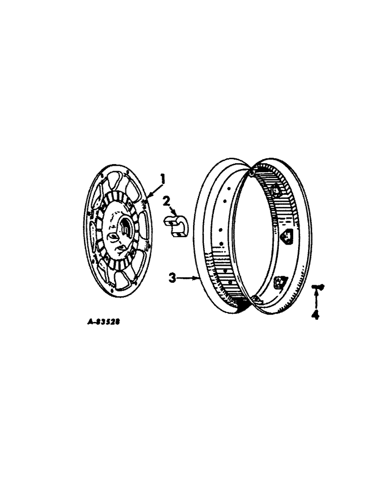 Схема запчастей Case IH 656 - (L-08) - WHEELS AND WHEEL WEIGHTS, REAR WHEELS WITH 42 INCH DEMOUNTABLE RIMS, FARMALL TRACTORS Wheels & Wheel Weights