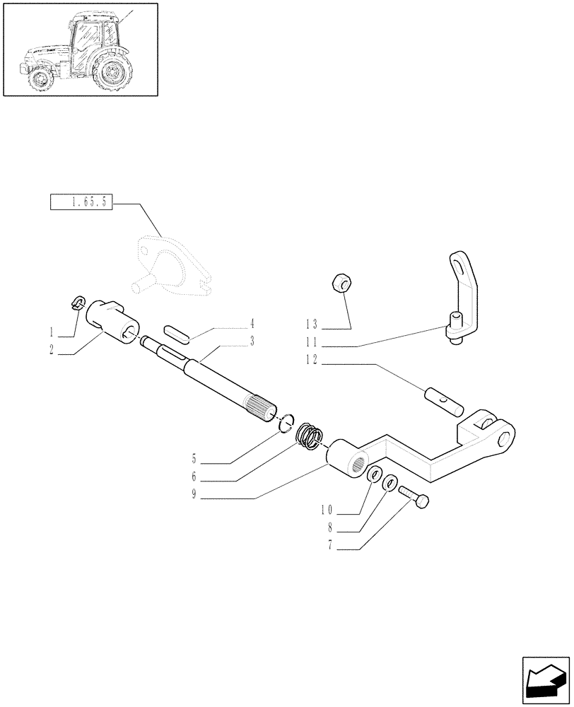 Схема запчастей Case IH JX1095N - (1.67.2) - HANDBRAKE CONTROL (05) - REAR AXLE