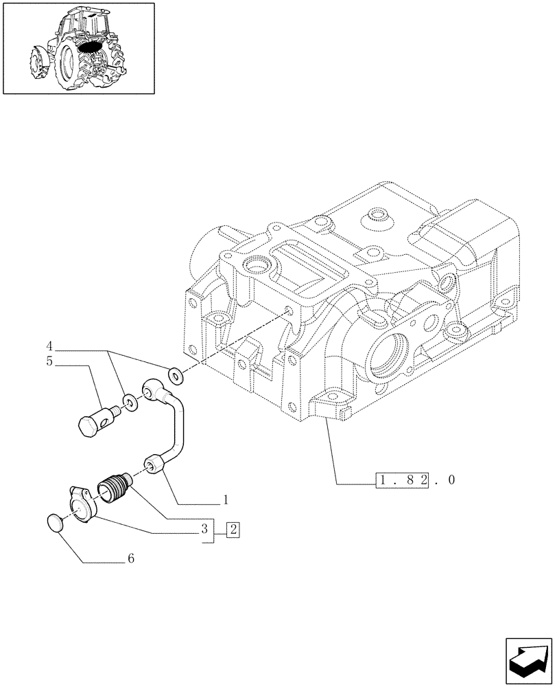 Схема запчастей Case IH MAXXUM 140 - (1.82.7/26) - LOW PRESSURE HYDRAULIC RETURN PORT FOR MDC (VAR.330839) (07) - HYDRAULIC SYSTEM