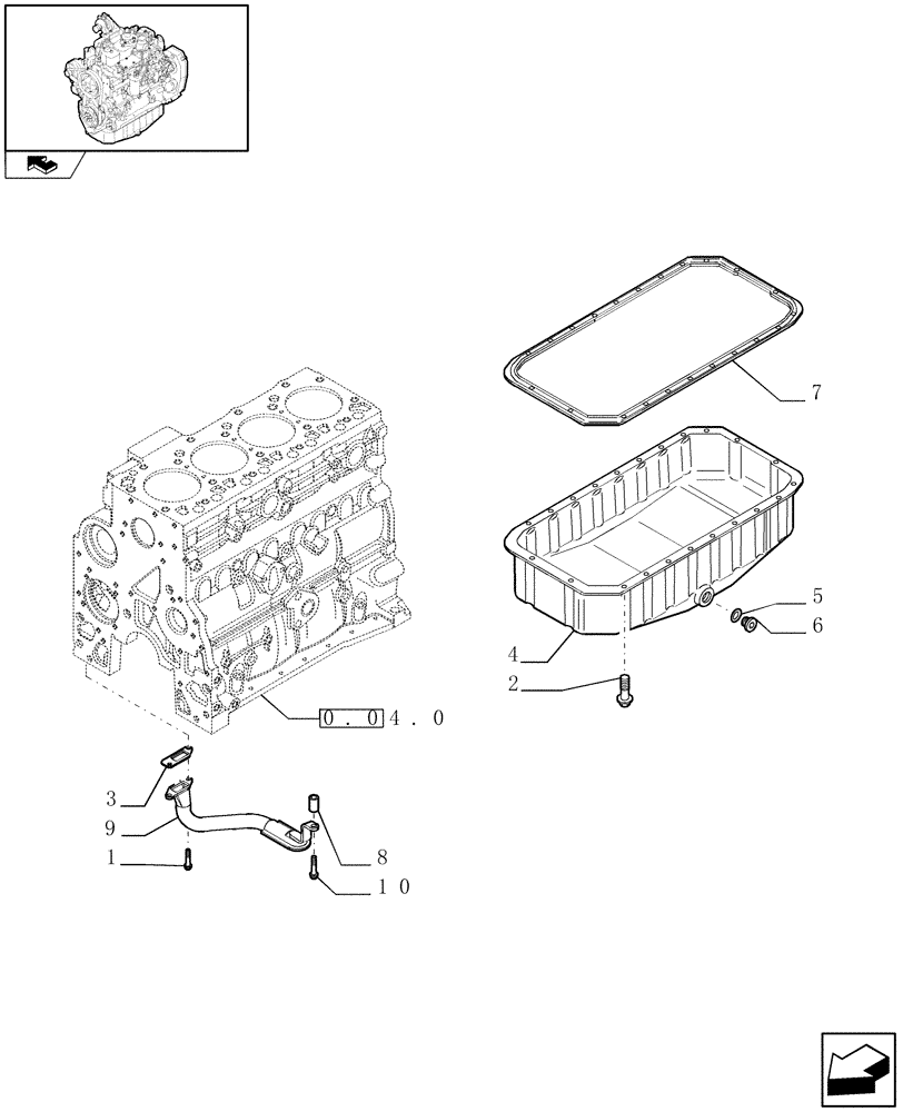 Схема запчастей Case IH F4GE9484K J601 - (0.04.2) - ENGINE OIL SUMP (504051882) 