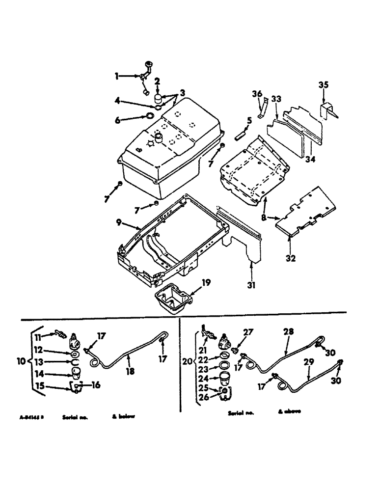 Схема запчастей Case IH 656 - (E-04) - FUEL SYSTEM, FUEL TANK, SUPPORTS AND PIPING, FARMALL GASOLINE ENGINE TRACTORS (02) - FUEL SYSTEM