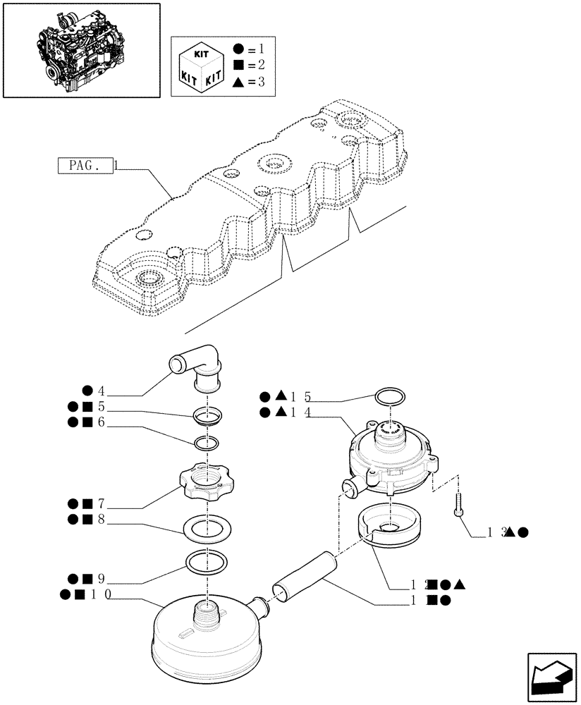 Схема запчастей Case IH MAXXUM 140 - (0.06.3/03[02]) - CYLINDER HEAD COVERS (STD + VAR.330003-332115-332116) (01) - ENGINE