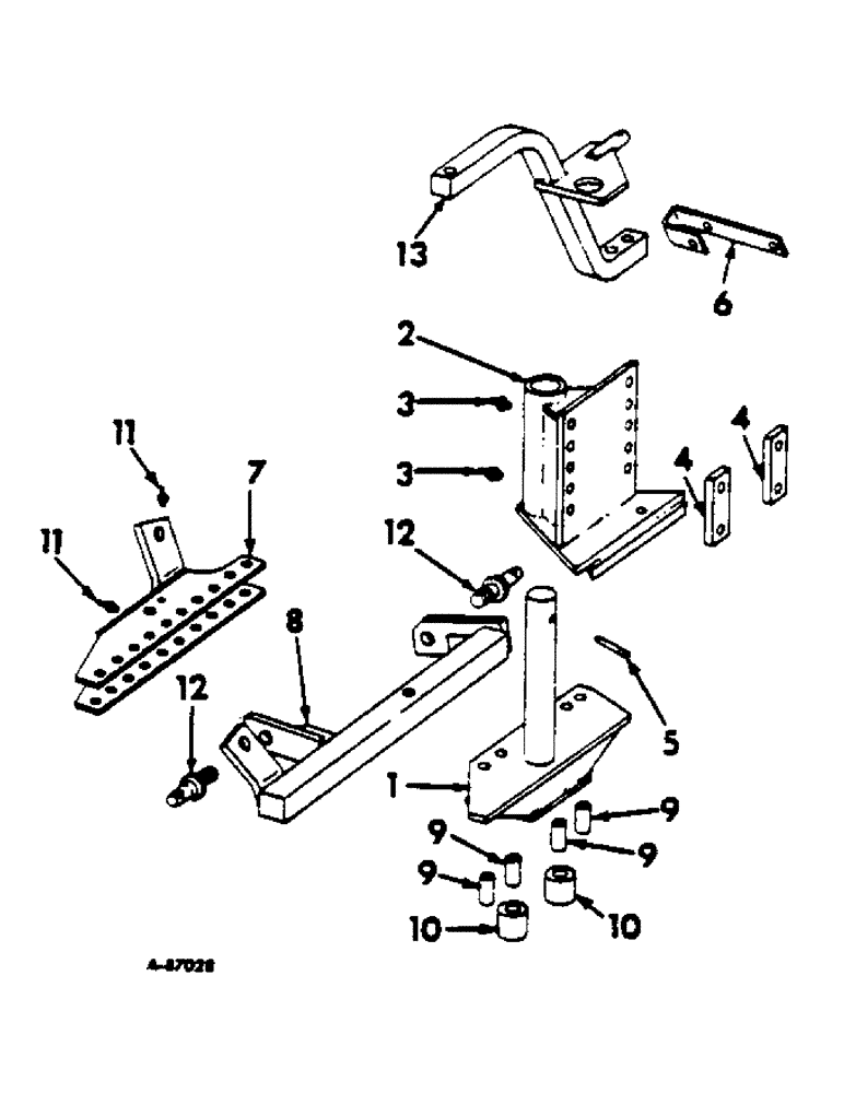 Схема запчастей Case IH 535 - (AH-12) - HYDRAULIC FURROW SHIFTING HITCH 