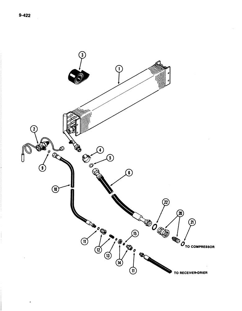 Схема запчастей Case IH 4894 - (9-422) - CAB AIR CONDITIONING VALVE AND HOSES (09) - CHASSIS/ATTACHMENTS