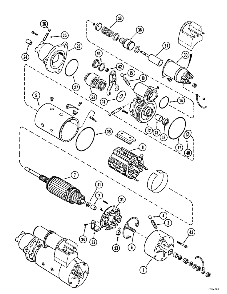 Схема запчастей Case IH 9350 - (4-38) - STARTER ASSEMBLY (04) - ELECTRICAL SYSTEMS