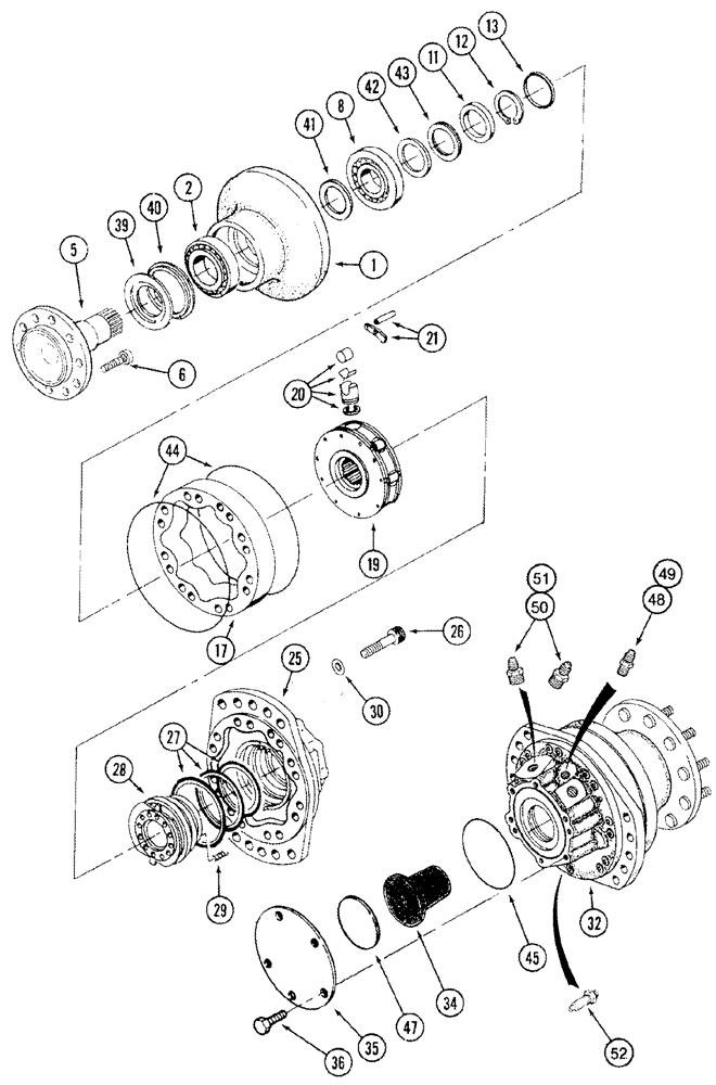 Схема запчастей Case IH 2388 - (05-36) - MOTOR ASSY - WHEEL DRIVE - POWER GUIDE AXLE - RICE COMBINE (11) - TRACKS/STEERING