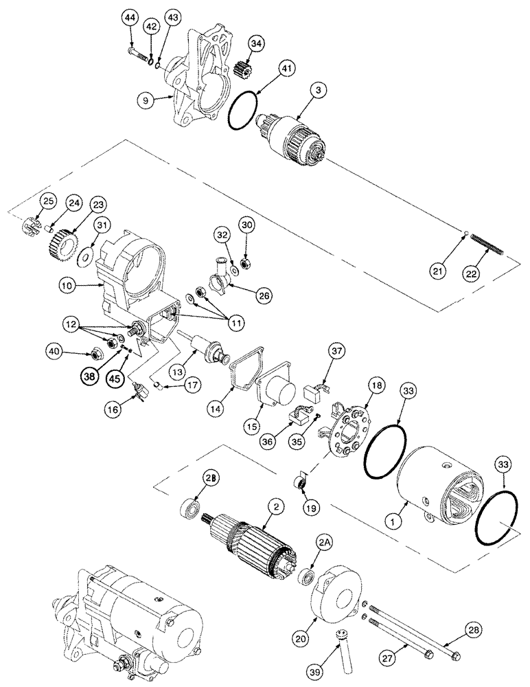 Схема запчастей Case IH 2388 - (04-41) - STARTER ASSY - BSN JJC0274396 (06) - ELECTRICAL