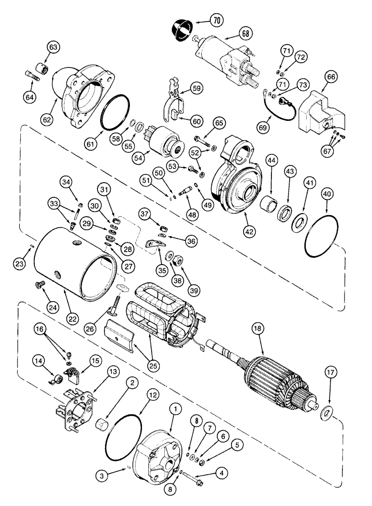 Схема запчастей Case IH 9310 - (4-032) - STARTER ASSEMBLY, PRIOR TO P.I.N. JEE0069097 (04) - ELECTRICAL SYSTEMS