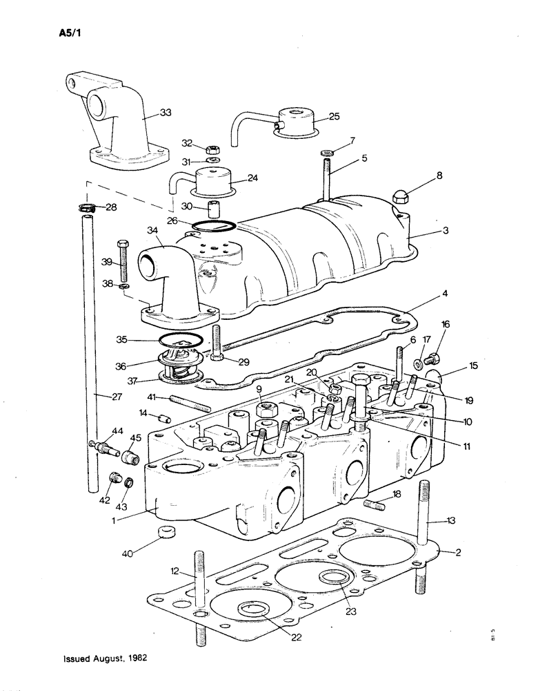 Схема запчастей Case IH 1190 - (A-05) - CYLINDER HEAD (01) - ENGINE