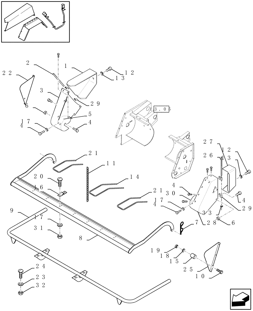 Схема запчастей Case IH LBX431S - (08.002[01]) - PICK-UP PROTECTION (08) - SHEET METAL/DECALS