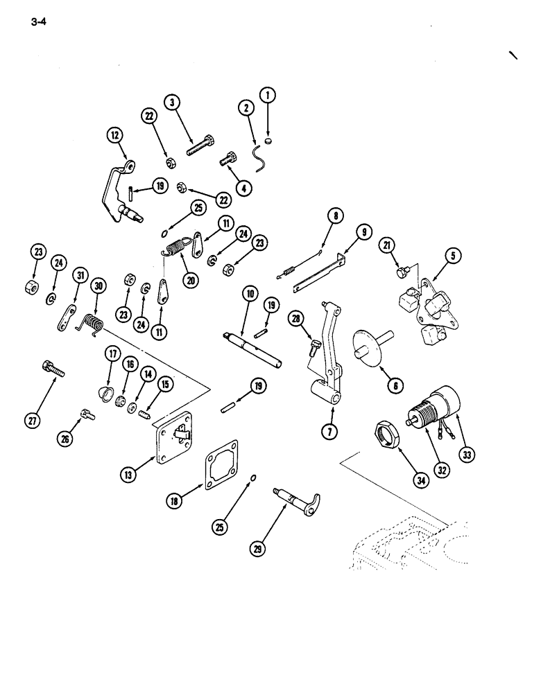 Схема запчастей Case IH 255 - (3-04) - GOVERNOR CONTROLS (03) - FUEL SYSTEM