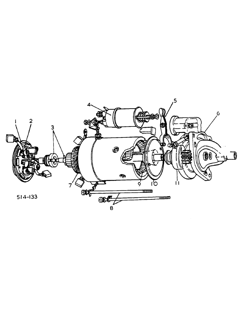 Схема запчастей Case IH 785 - (08-047) - STARTER MOTOR, LUCAS (06) - ELECTRICAL