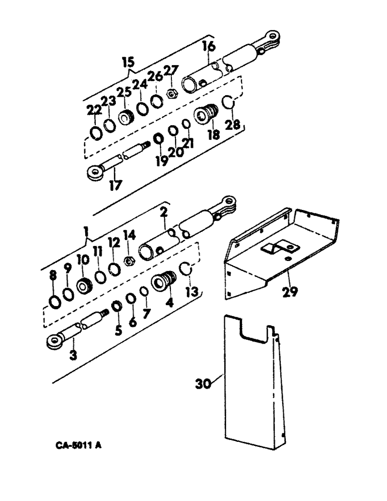 Схема запчастей Case IH 815 - (10-35) - HYDRAULICS, GRAIN TANK UNLOADER SWING CYLINDER (07) - HYDRAULICS