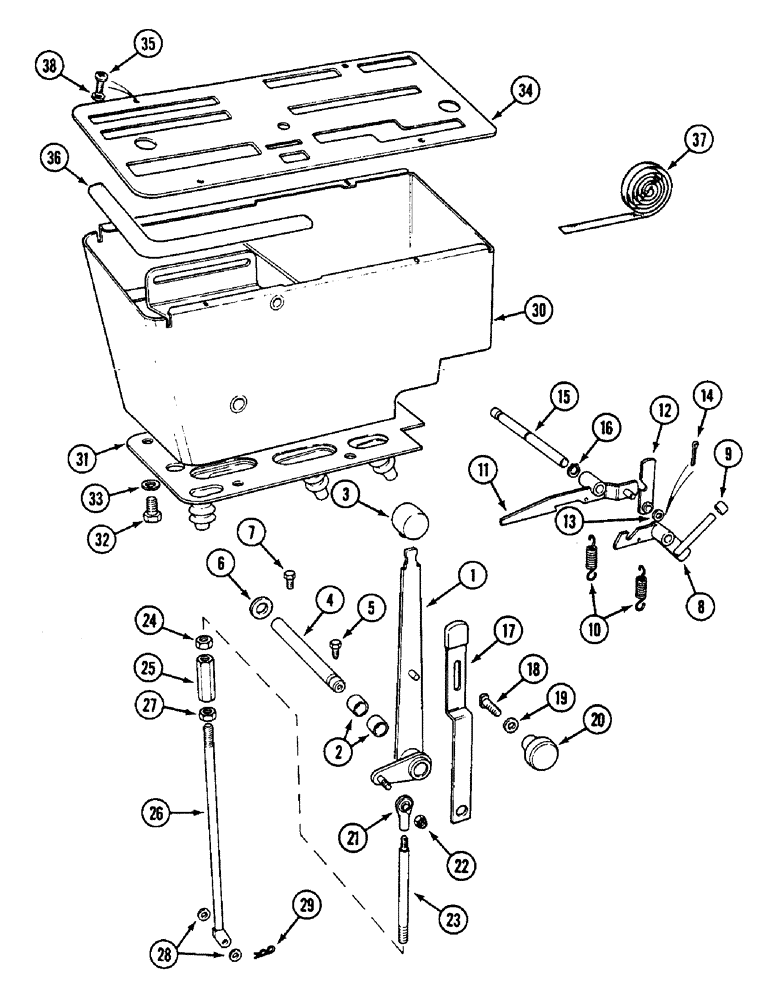 Схема запчастей Case IH 1594 - (8-298) - CONTROL LEVER AND CONSOLE, TRACTORS WITH CAB (08) - HYDRAULICS