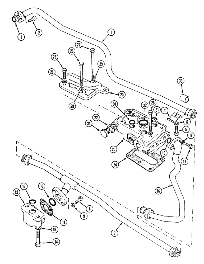 Схема запчастей Case IH 1494 - (8-294) - TUBES FOR FRONT SECTION OF TANDEM PUMP (08) - HYDRAULICS