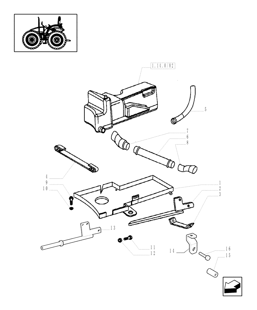 Схема запчастей Case IH JX55 - (1.14.7/02) - (VAR.042) FUEL TANK - SUPPORT (02) - ENGINE EQUIPMENT