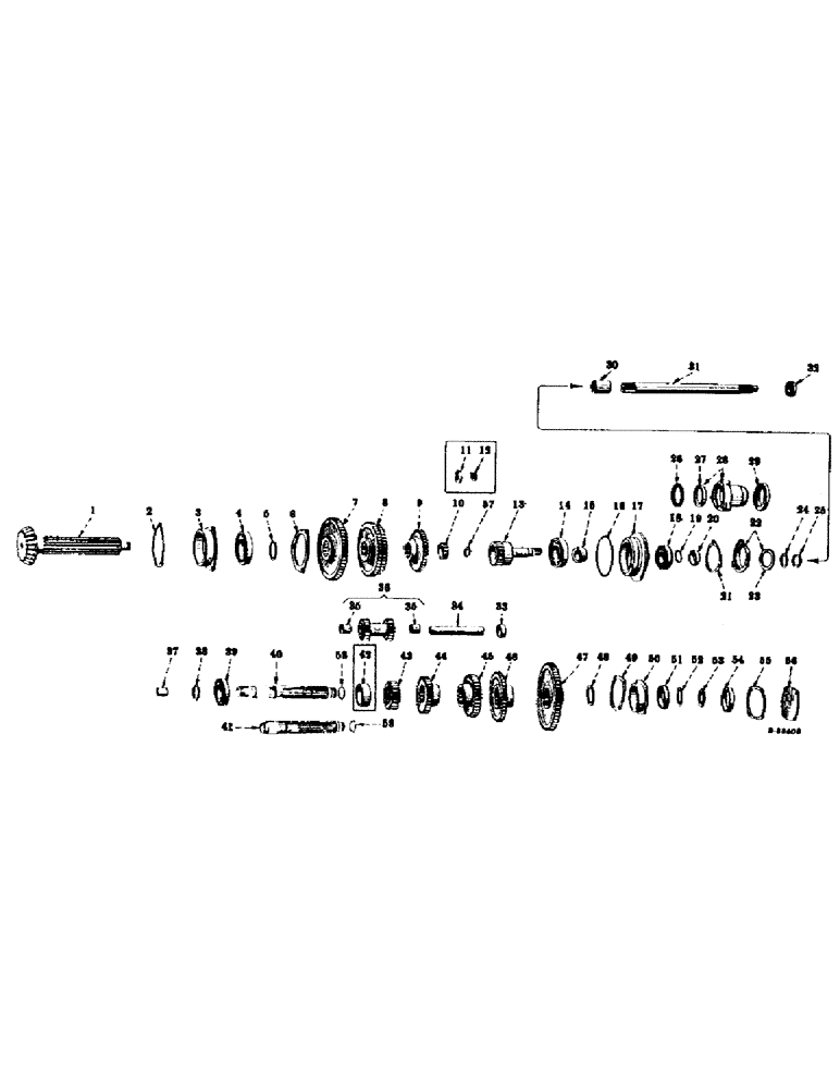 Схема запчастей Case IH 330 - (122) - REAR FRAME AND DRIVING MECHANISMS, TRANSMISSION Rear Frame & Driving Mechanisms