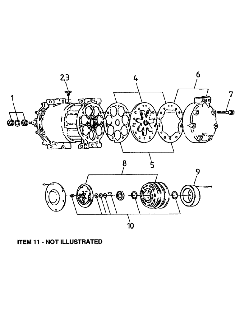 Схема запчастей Case IH 7700 - (A13-09) - AIR CONDITIONER COMPRESSOR Mainframe & Functioning Components