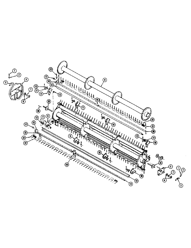 Схема запчастей Case IH 1255 - (116) - REEL (58) - ATTACHMENTS/HEADERS