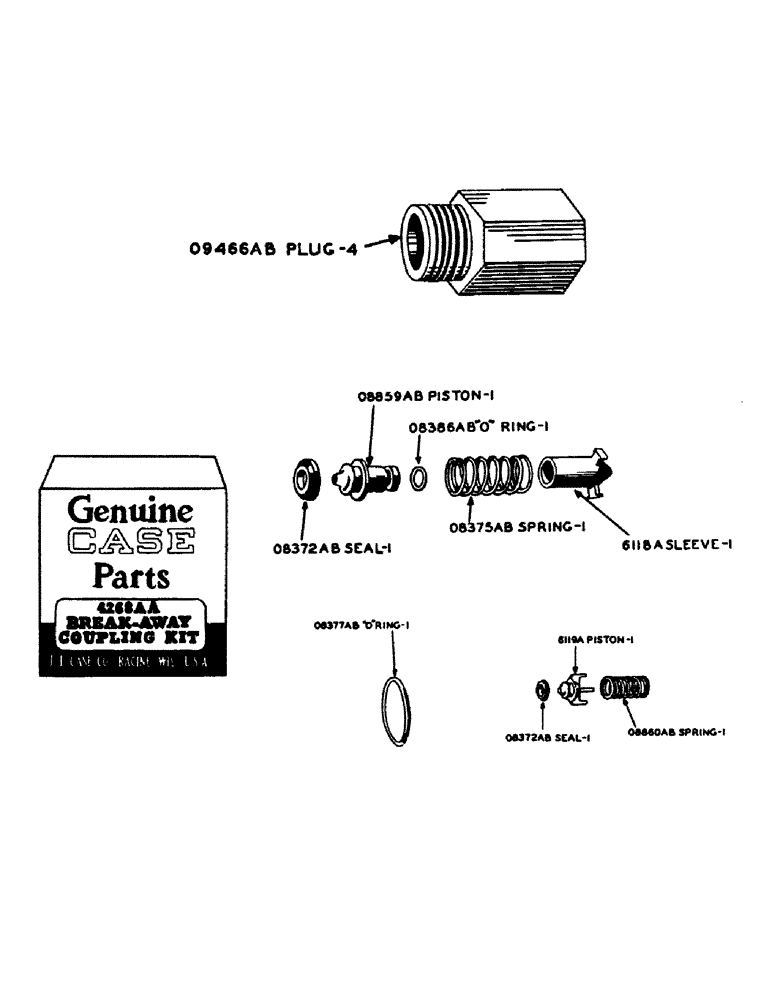 Схема запчастей Case IH 100 - (13[A]) - 4268AA SERVICE KIT FOR HYDRAULIC COUPLINGS 