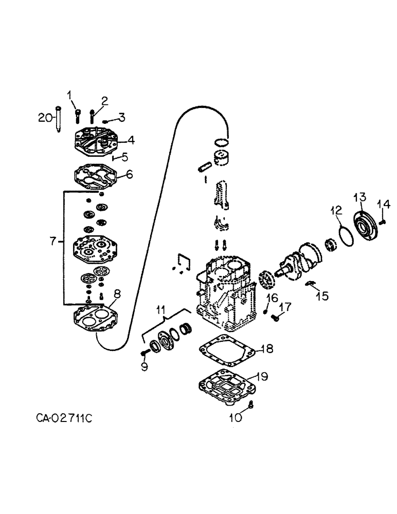 Схема запчастей Case IH 986 - (13-52) - SUPERSTRUCTURE, COMPRESSOR (05) - SUPERSTRUCTURE