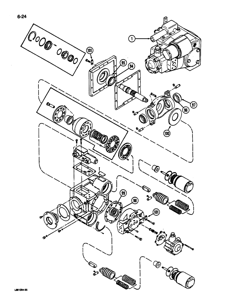 Схема запчастей Case IH 1822 - (6-24) - HYDROSTATIC PUMP, 1822 COTTON PICKER (03) - POWER TRAIN