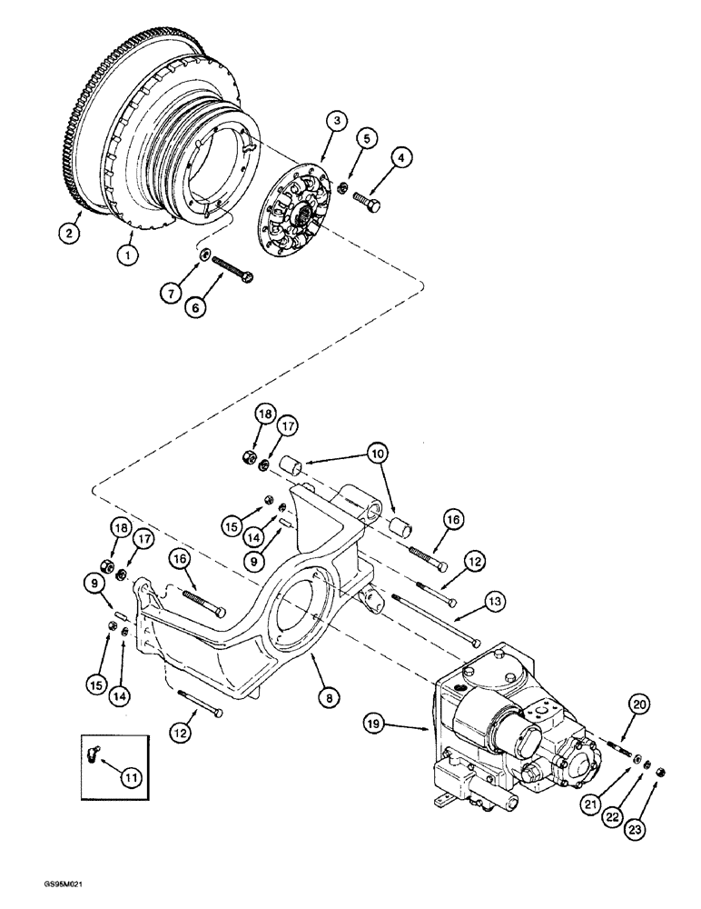 Схема запчастей Case IH 2055 - (6-06) - FAN DRIVE HOUSING, PULLEY AND HYDROSTATIC PUMP DRIVE PLATE (03) - POWER TRAIN