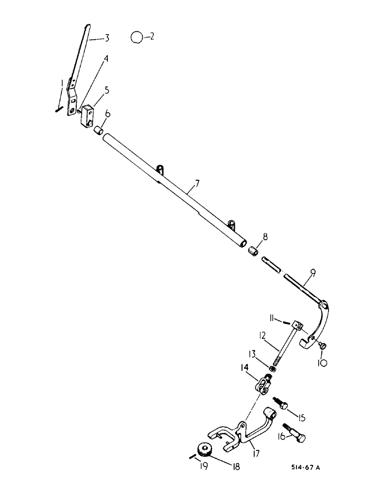 Схема запчастей Case IH 484 - (07-36) - DRIVE TRAIN, POWER TAKE OFF LEVER AND CONNECTIONS, Z PATTERN SHIFT (04) - Drive Train