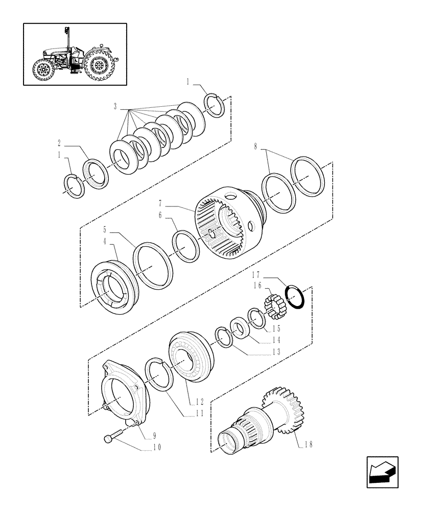 Схема запчастей Case IH JX1070C - (1.28.7/04[04]) - (VAR.275-275/1) HI-LO HYDRAULIC GEARBOX CONTROL - DRIVE GEAR SHAFT (03) - TRANSMISSION