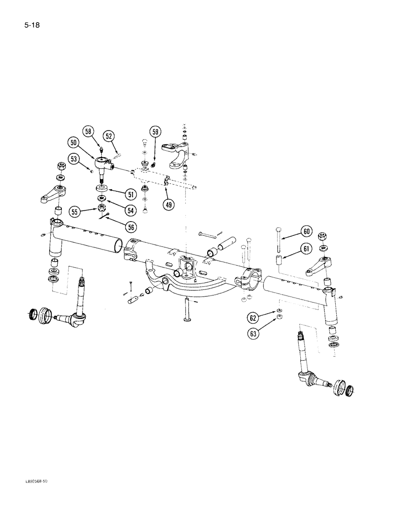 Схема запчастей Case IH 1822 - (5-18) - STEERING AXLE, 1822 COTTON PICKER (04) - STEERING