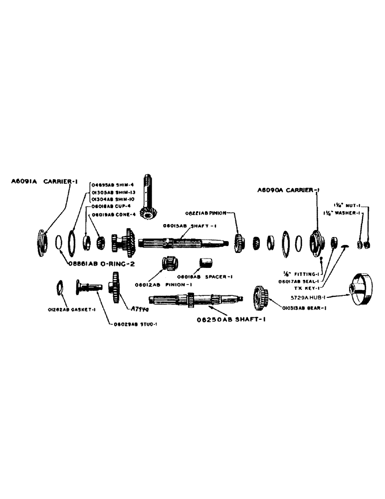 Схема запчастей Case IH 500-SERIES - (052) - BELT PULLEY SHAFT (06) - POWER TRAIN