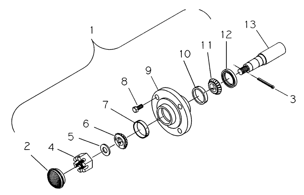 Схема запчастей Case IH TIGERMATE II - (44.100.10) - 633 HUB AND SPINDLE ASSEMBLY (44) - WHEELS